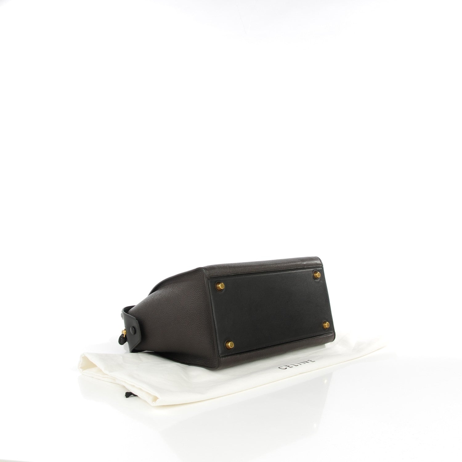 Celine Goatskin Smooth Calfskin Small Ring Bag Dark Taupe 4 of 6