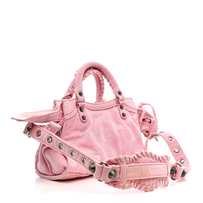 Balenciaga Denim BB Monogram Neo Cagole Handbag XS Pink 3 of 15