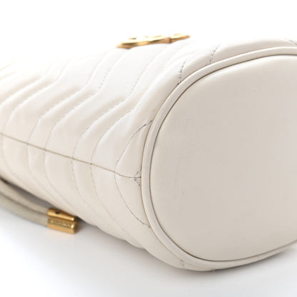 Gucci Calfskin Matelasse Mini GG Marmont 2.0 Bucket Bag White 7 of 9