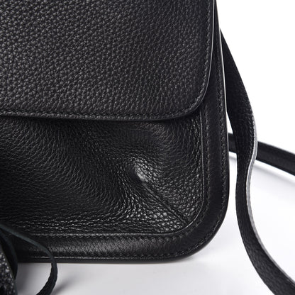 Gucci Pebbled Calfskin Medium Bamboo Daily Flap Shoulder Bag Black 10 of 11