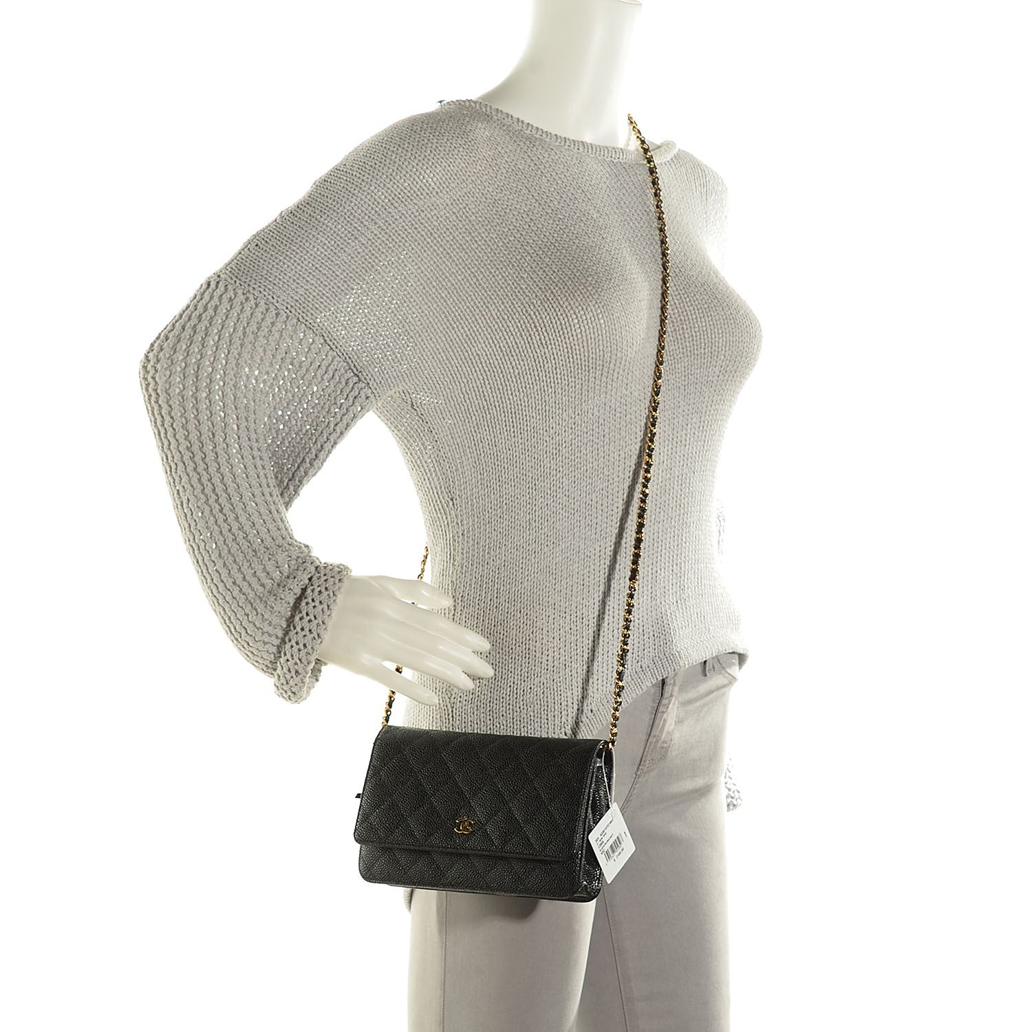 Chanel Caviar Quilted Wallet On Chain WOC Black 2 of 9