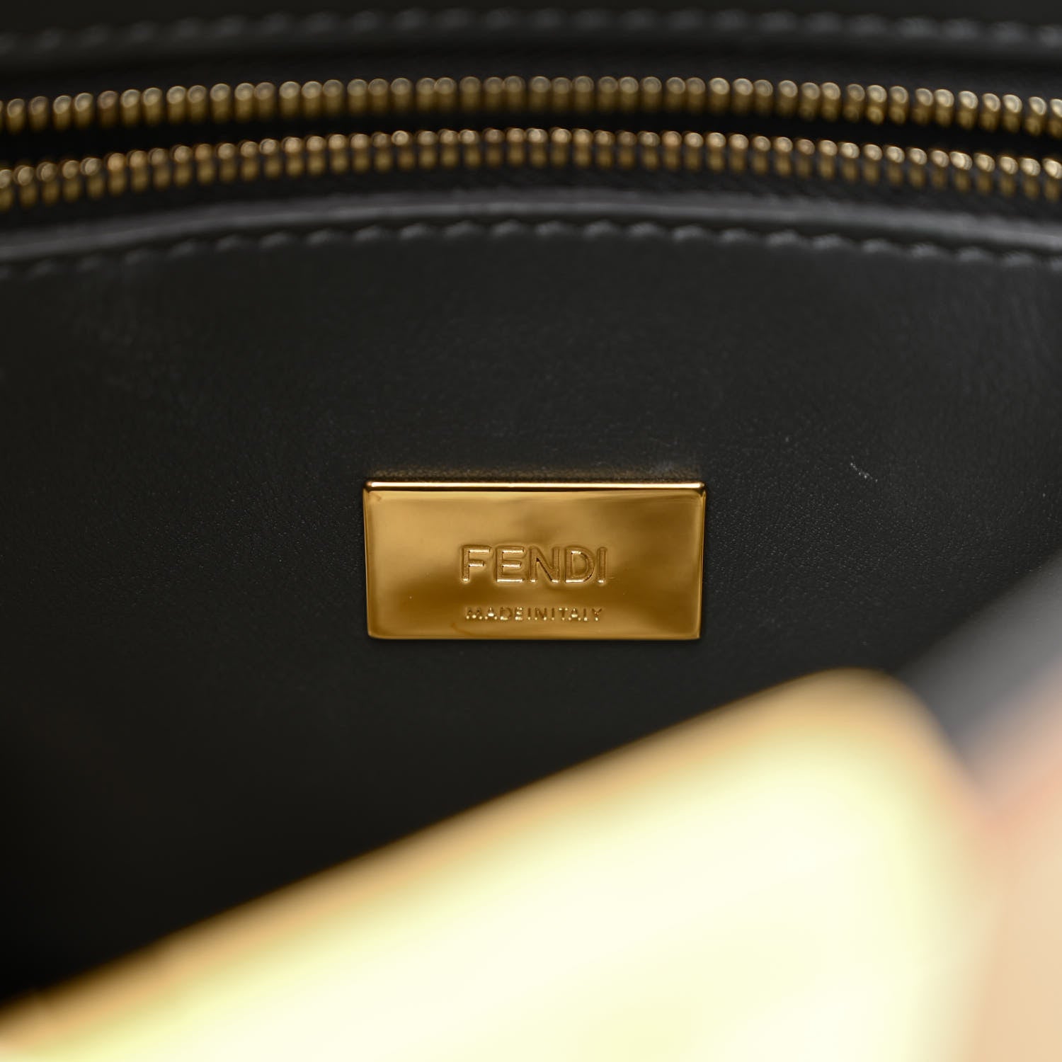 Fendi Vitello Tahiti Burro Bi-Color Medium Peekaboo Iconic Essentially Satchel Nocciola Asfalto Cast 7 of 14