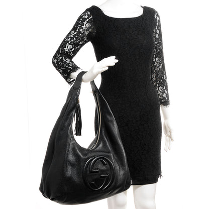 Gucci Pebbled Calfskin Large Soho Hobo Black 2 of 7