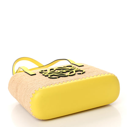 Loewe Raffia Square Mini Anagram Basket Tote Bag Natural Yellow 4 of 9