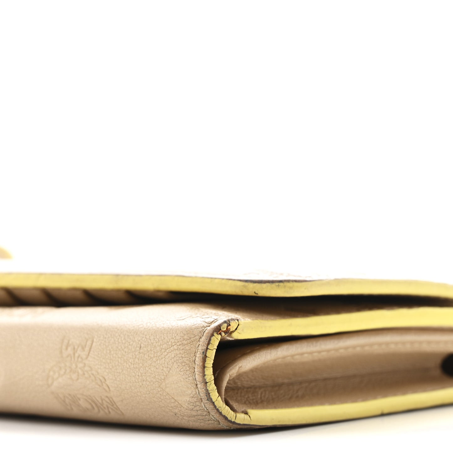 Calfskin Ottomar Klara Tri Fold Phone Wallet On Strap Croissant