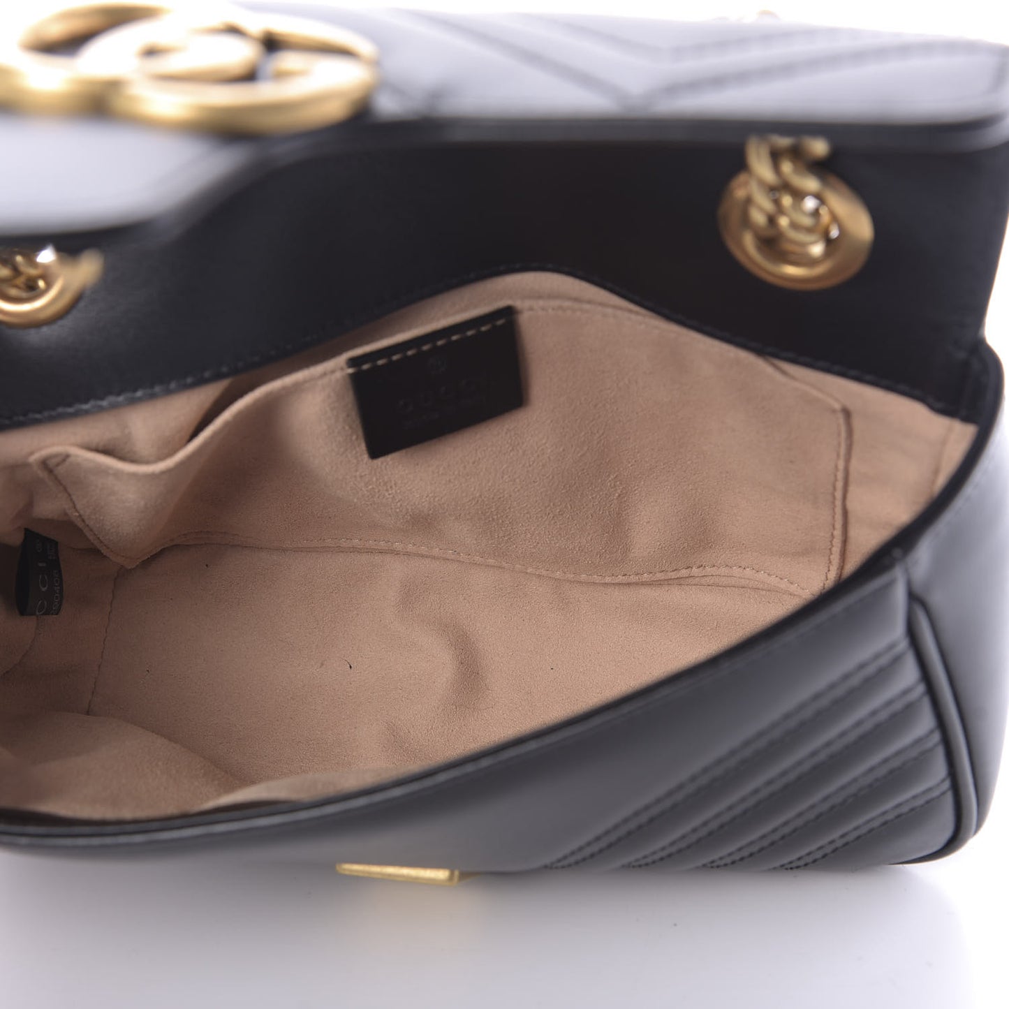 Calfskin Matelasse Mini GG Marmont Shoulder Bag Black
