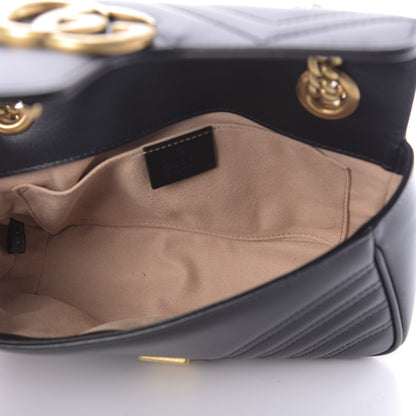 Gucci Calfskin Matelasse Mini GG Marmont Shoulder Bag Black 5 of 10