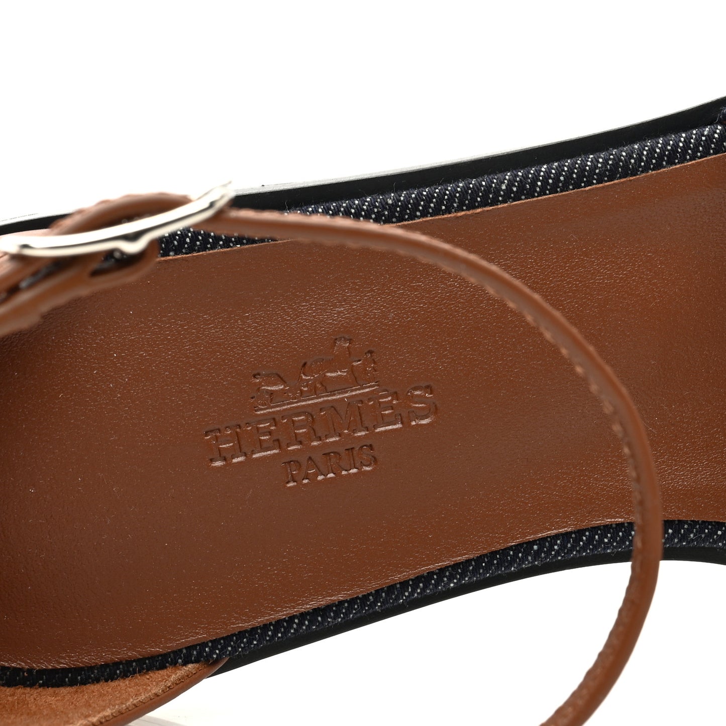 Denim Santorini Sandals 38 Bleu Brut Gold