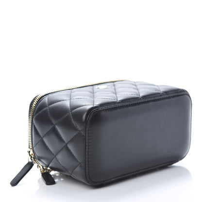 Chanel Lambskin Quilted Small Vanity Case With Chain Black 4 of 11