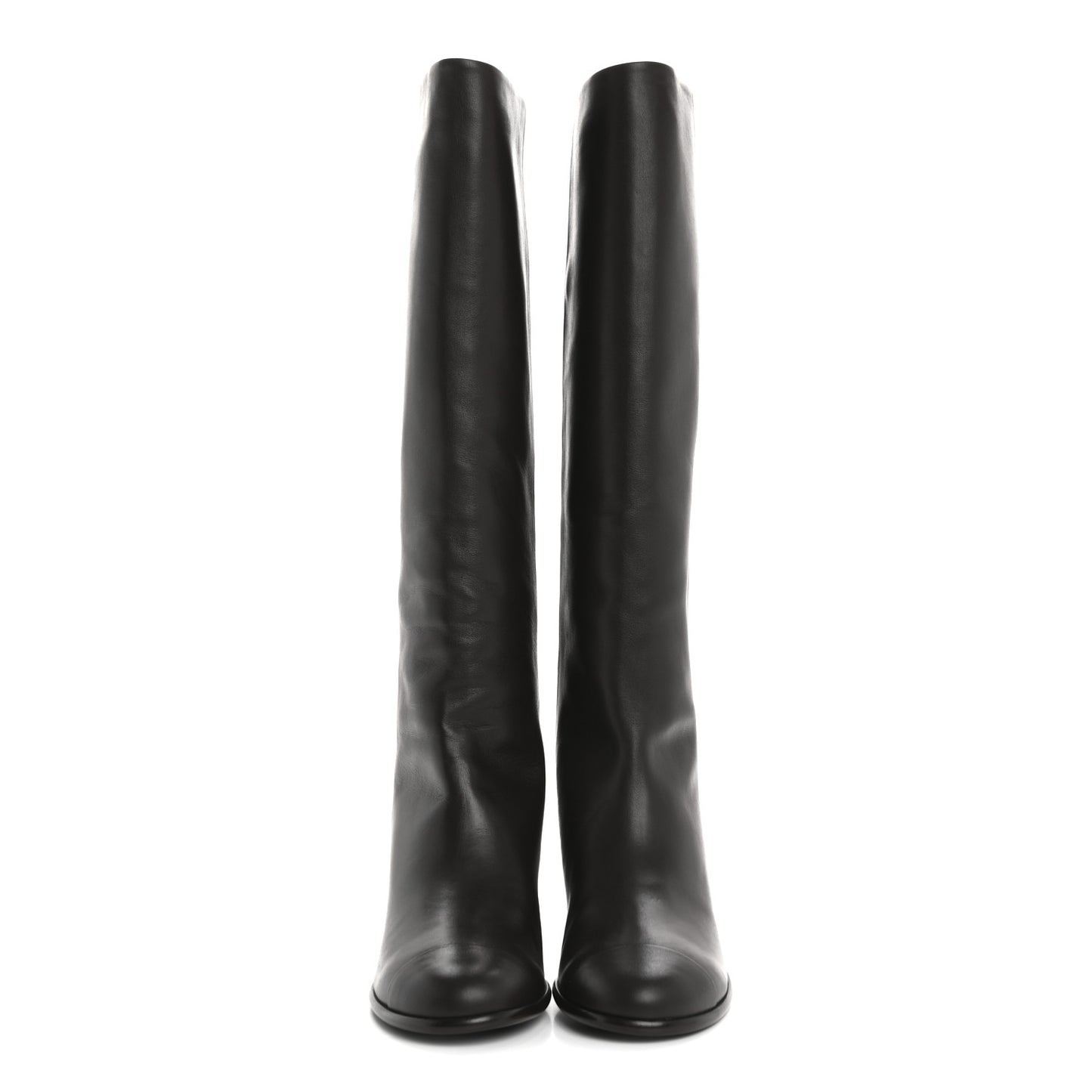 Calfskin CC High Boots 38.5 Brown