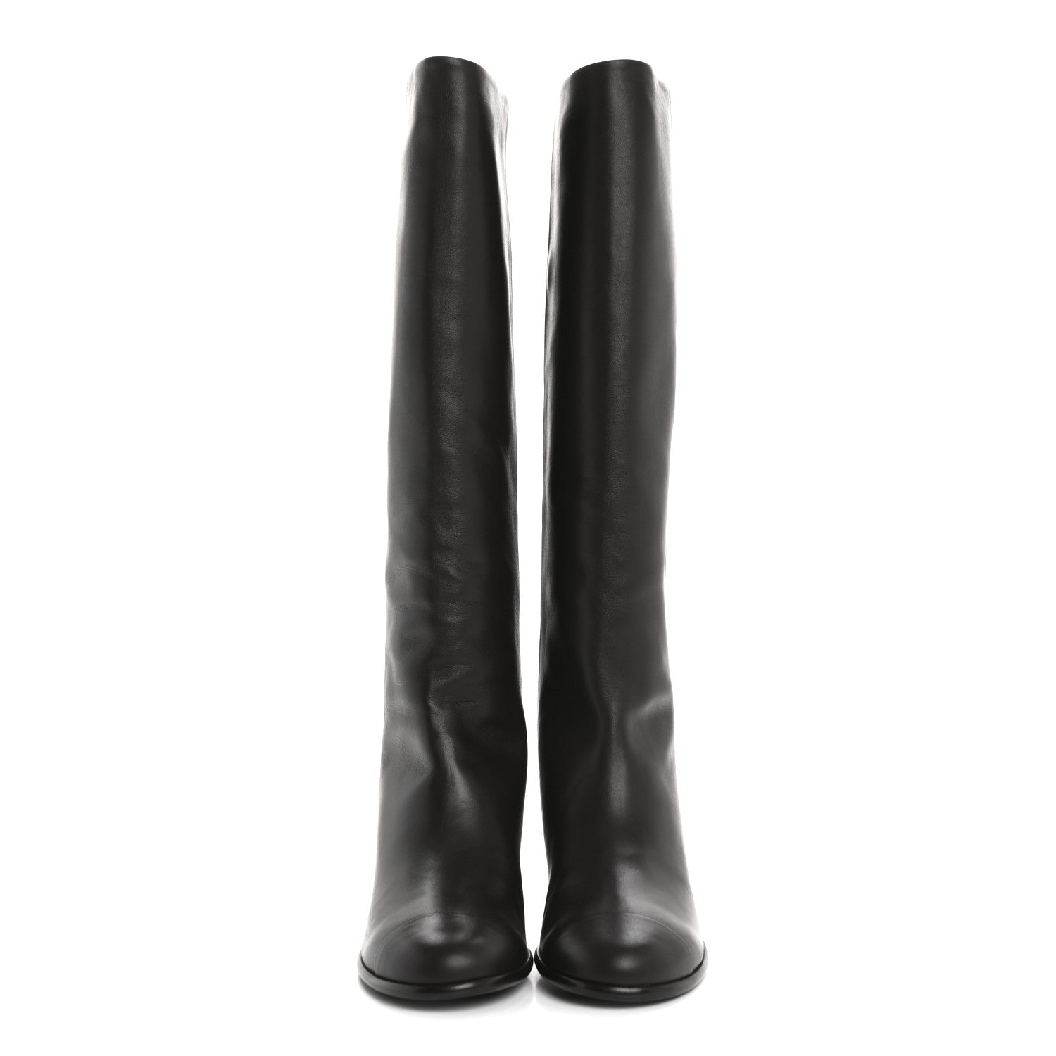 Chanel Calfskin CC High Boots 38.5 Brown 2 of 9
