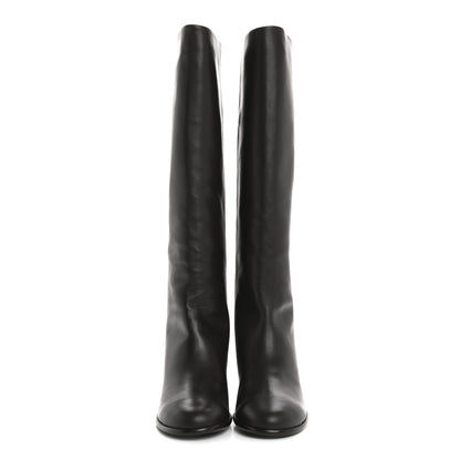 Chanel Calfskin CC High Boots 38.5 Brown 2 of 9