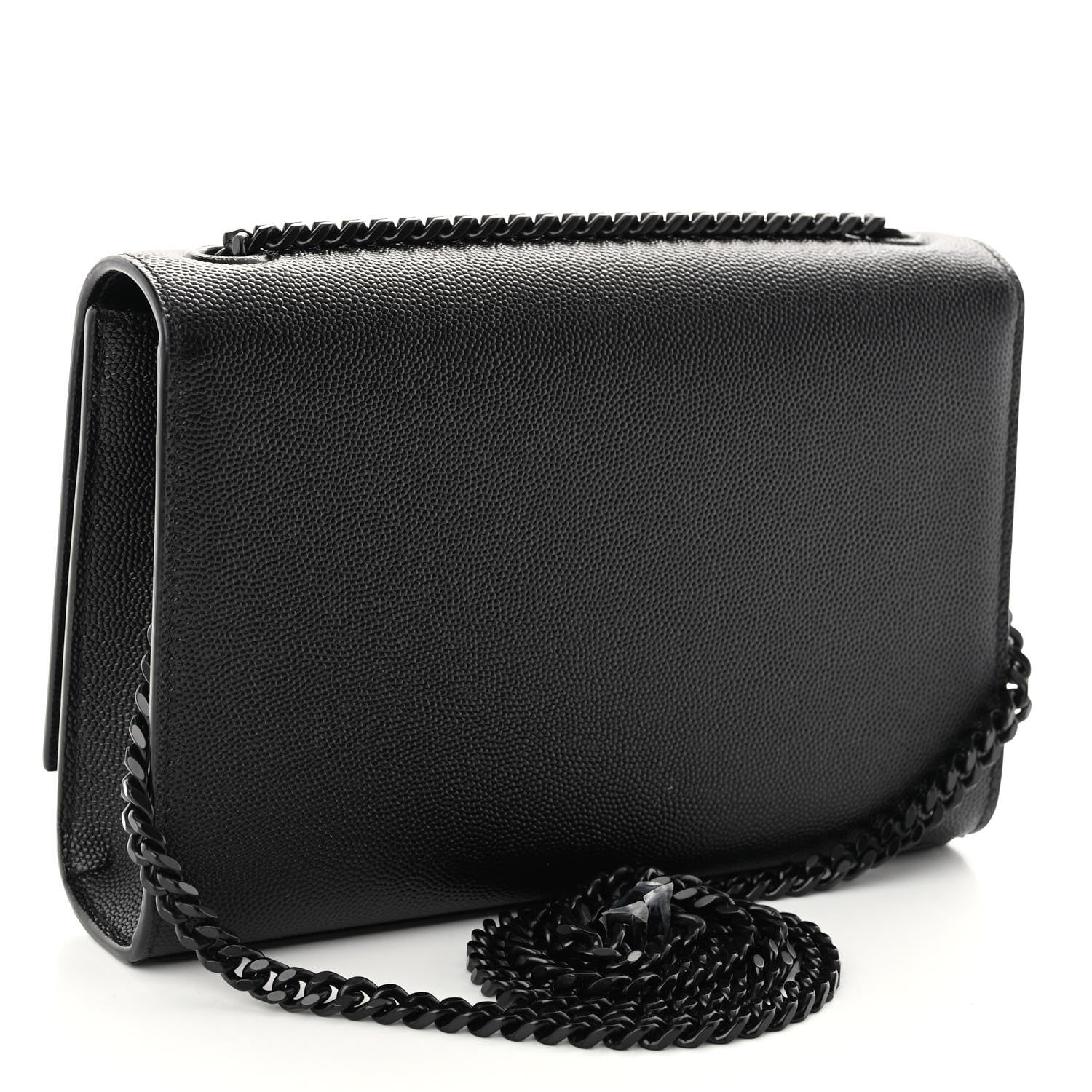 Saint Laurent Grain De Poudre Small Monogram Monochrome Kate Satchel Black 3 of 10