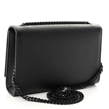 Saint Laurent Grain De Poudre Small Monogram Monochrome Kate Satchel Black 3 of 10