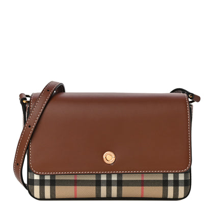 Burberry Calfskin Vintage Check New Hampshire Bag Archive Beige Tan 1 of 9