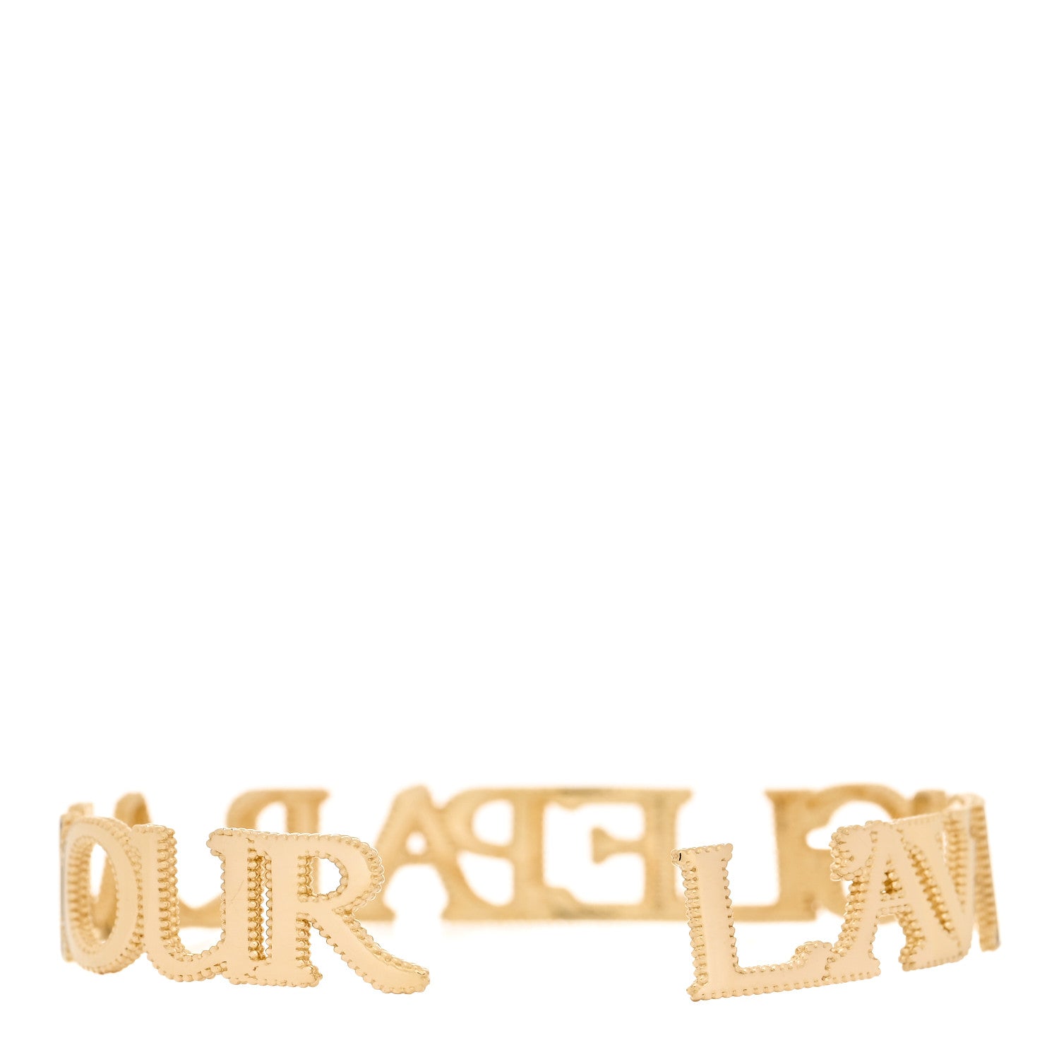 Gucci 18K Yellow Gold L'Aveugle Par Amour Cuff Bracelet 2 of 3