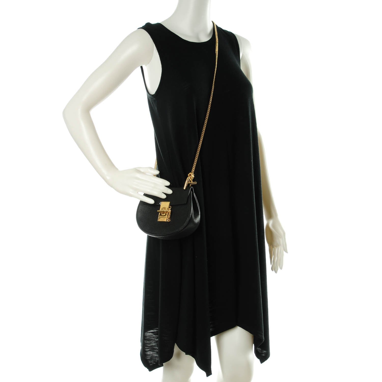 Chloe Grained Lambskin Nano Drew Shoulder Bag Black 2 of 6