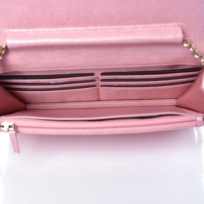 Chanel Iridescent Caviar Quilted Wallet on Chain WOC Rose Pink 6 of 10