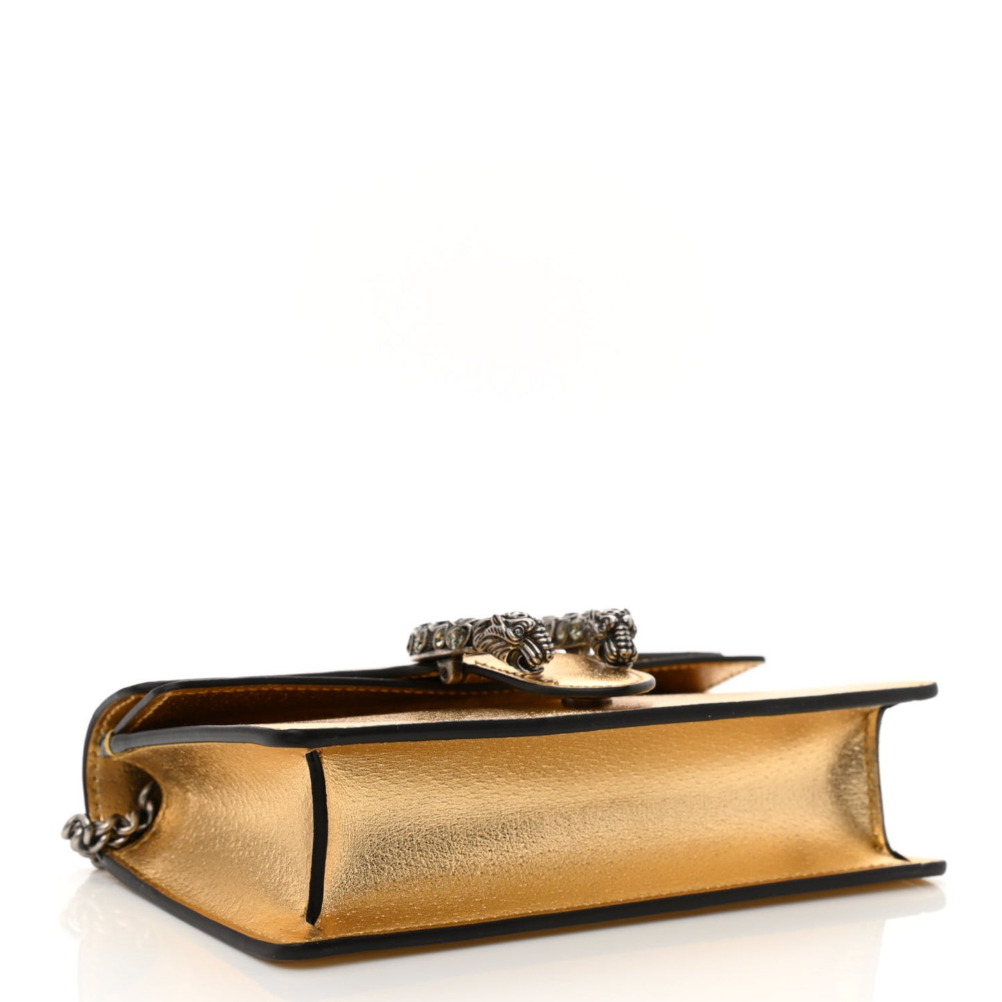 Metallic Calfskin Super Mini Dionysus Shoulder Bag Gold