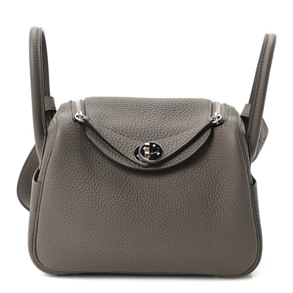 Hermes Taurillon Clemence Mini Lindy 20 Etain 1 of 9