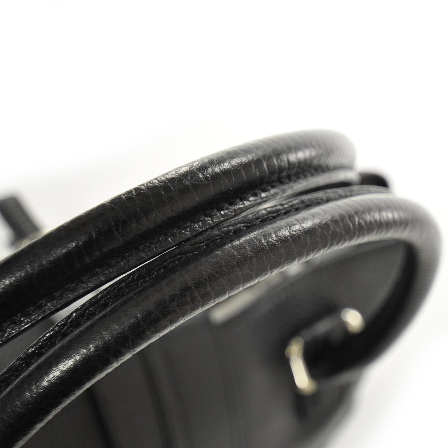 Pebbled Leather Satchel Black