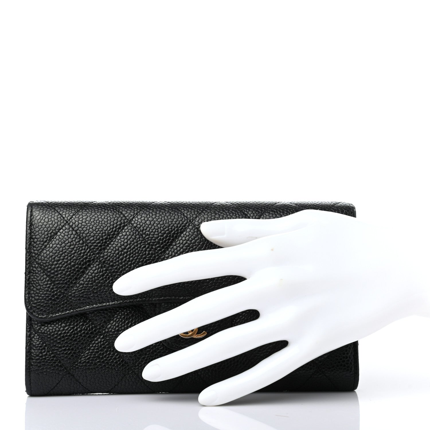 Chanel Caviar Quilted Large Flap Wallet Black 2 of 7