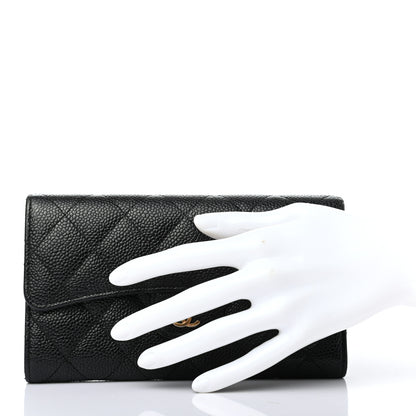 Chanel Caviar Quilted Large Flap Wallet Black 2 of 7
