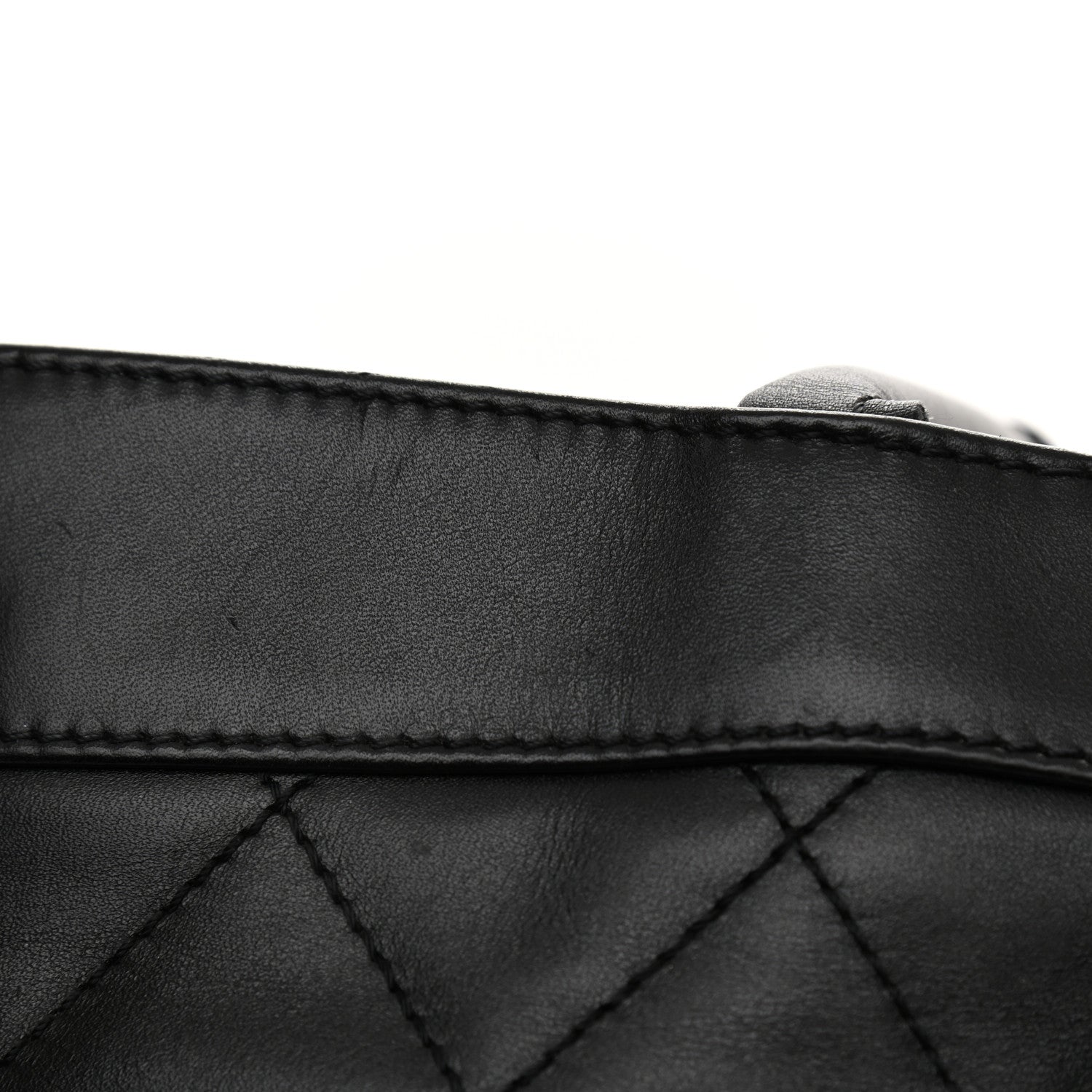 Chanel Lambskin Quilted Shopping Tote Black 13 of 14