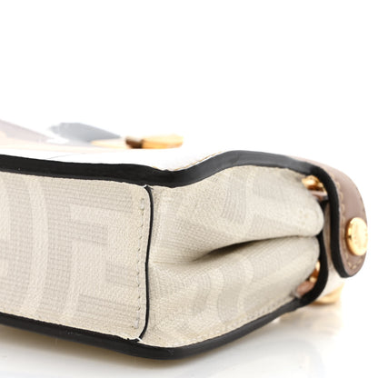 Fendi Glazed Fabric FF Bikini Girls Inlay Nano Peekaboo Maxi Handle Satchel Bianco Perla Multicolor 11 of 11