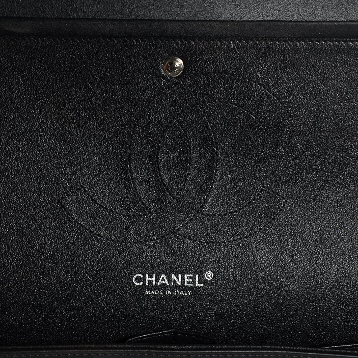 Patent Quilted Jumbo Double Flap Black