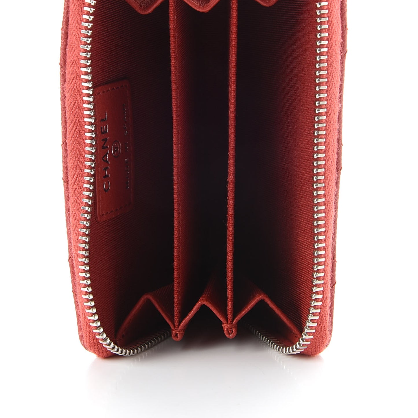 Caviar Quilted Zip Coin Purse Red