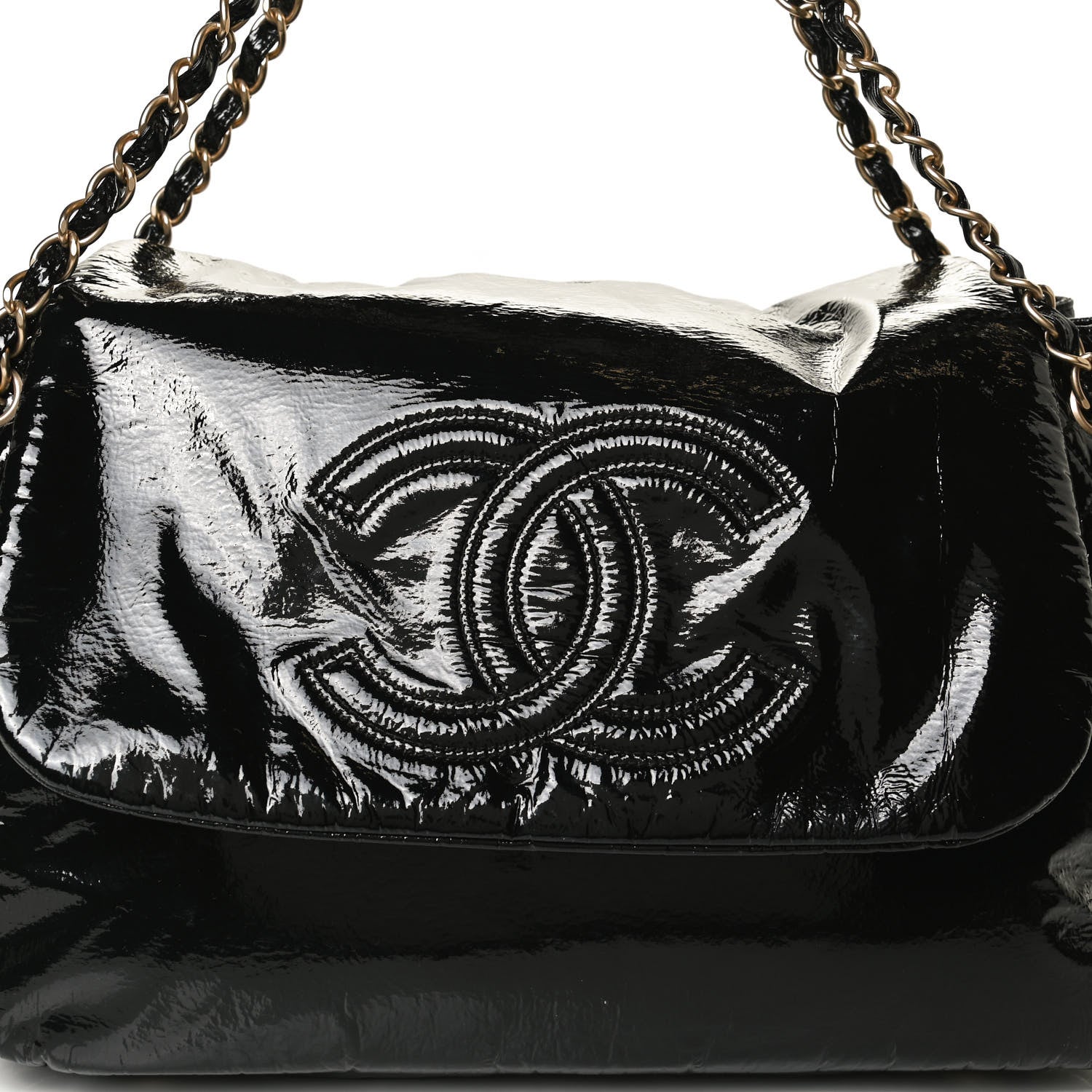 Chanel Vinyl XL Rock and Chain Flap Black 8 of 10