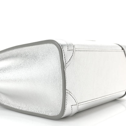 Celine Laminated Lambskin Nano Luggage Silver 10 of 12