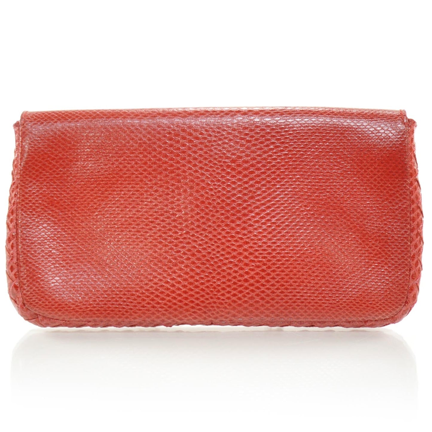 Snakeskin Clutch Red