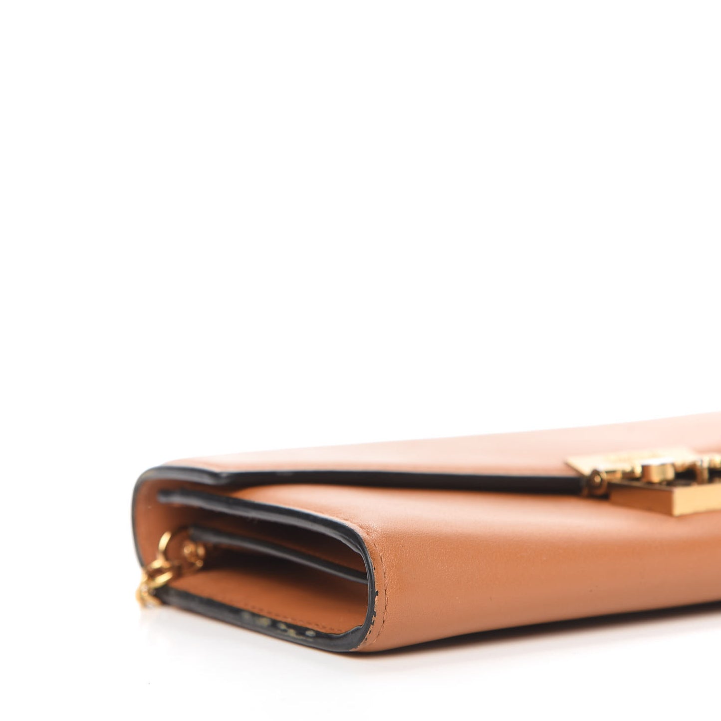 Calfskin Large Patricia Wallet On Chain Cognac