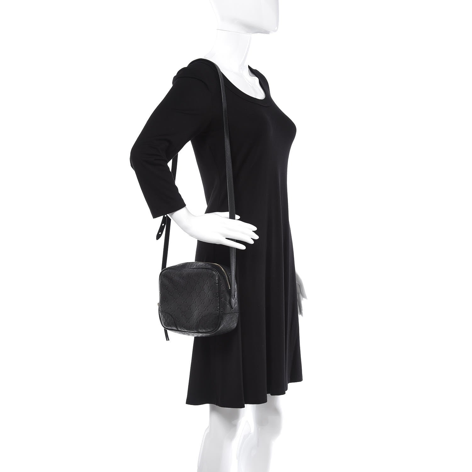 Gucci Guccissima Mini Bree Messenger Bag Black 2 of 7