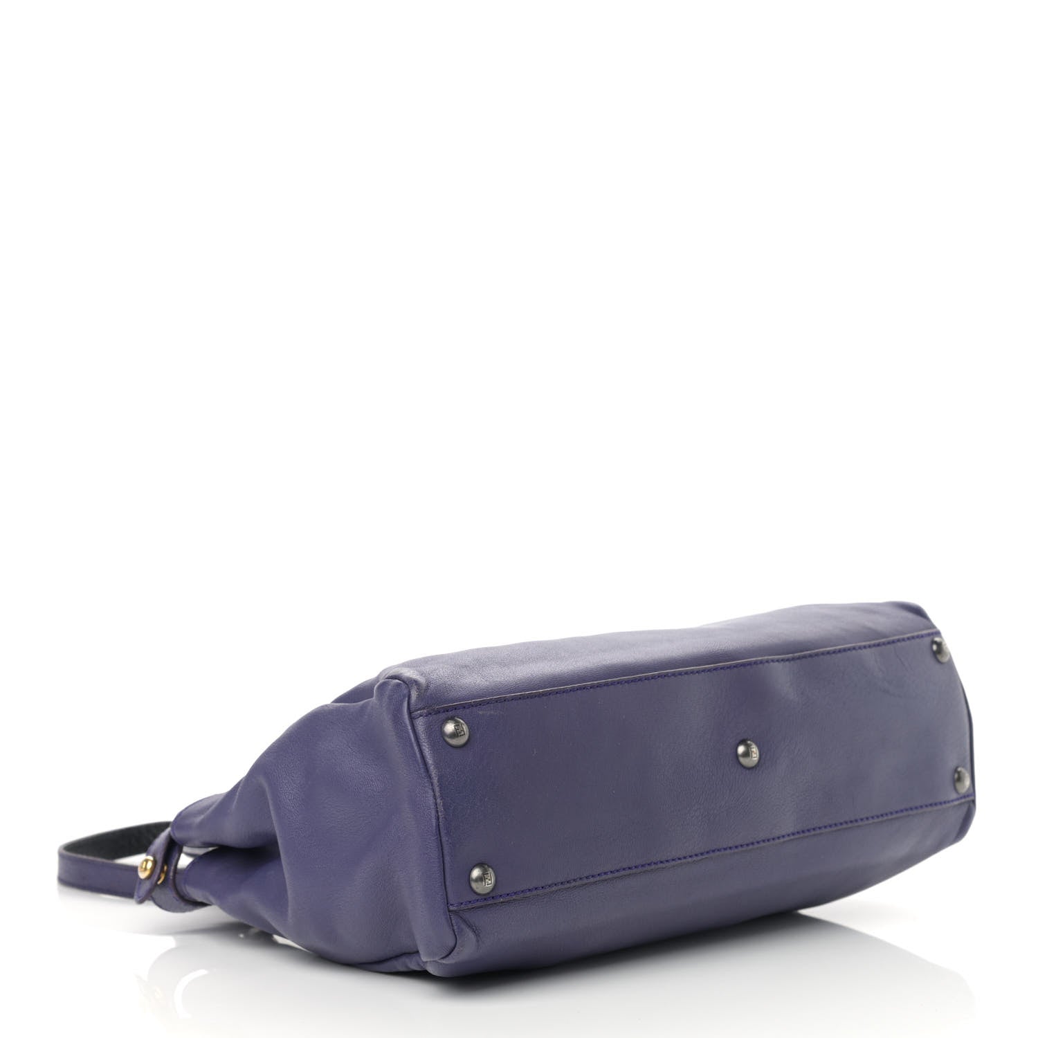 Fendi Goatskin Zucca Medium Peekaboo Iconic Satchel Purple 5 of 19