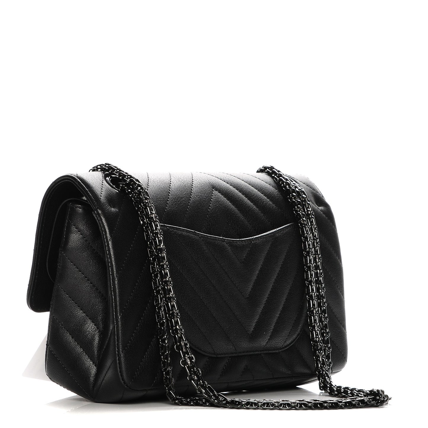Sheepskin Chevron Quilted 2.55 Reissue 225 Double Flap So Black