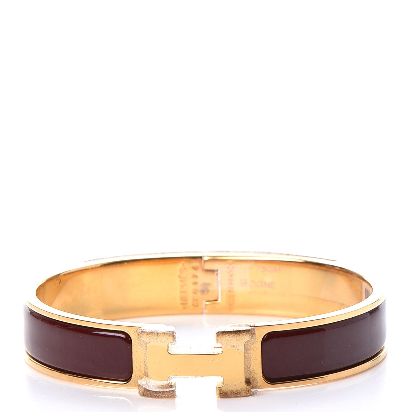 Enamel Narrow Clic Clac H Bracelet GM Bourgogne