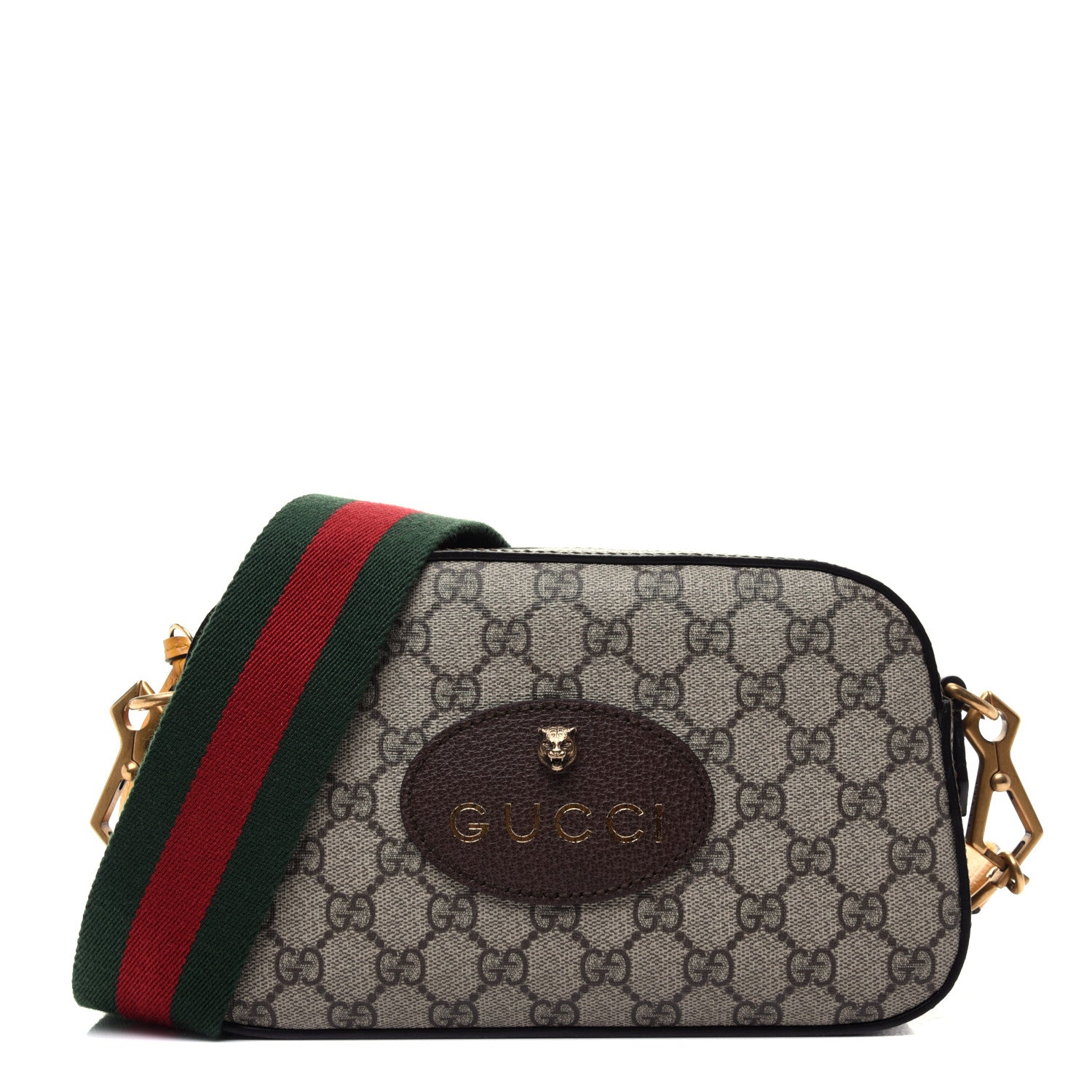 Gucci GG Supreme Monogram Web Neo Vintage Shoulder Bag Beige New Acero Crop 1 of 11