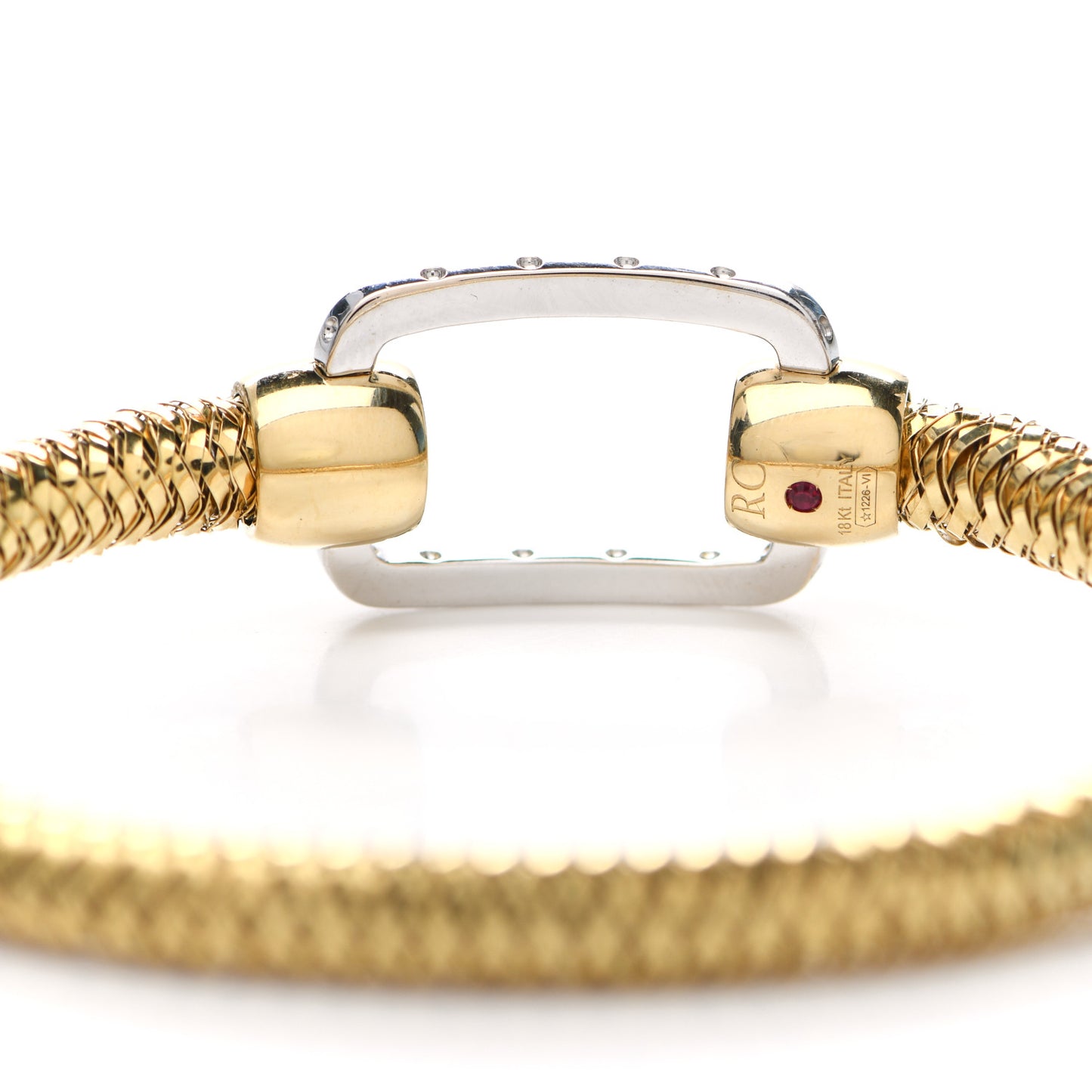 18K Yellow White Gold Diamond Flex Primavera Bangle Bracelet