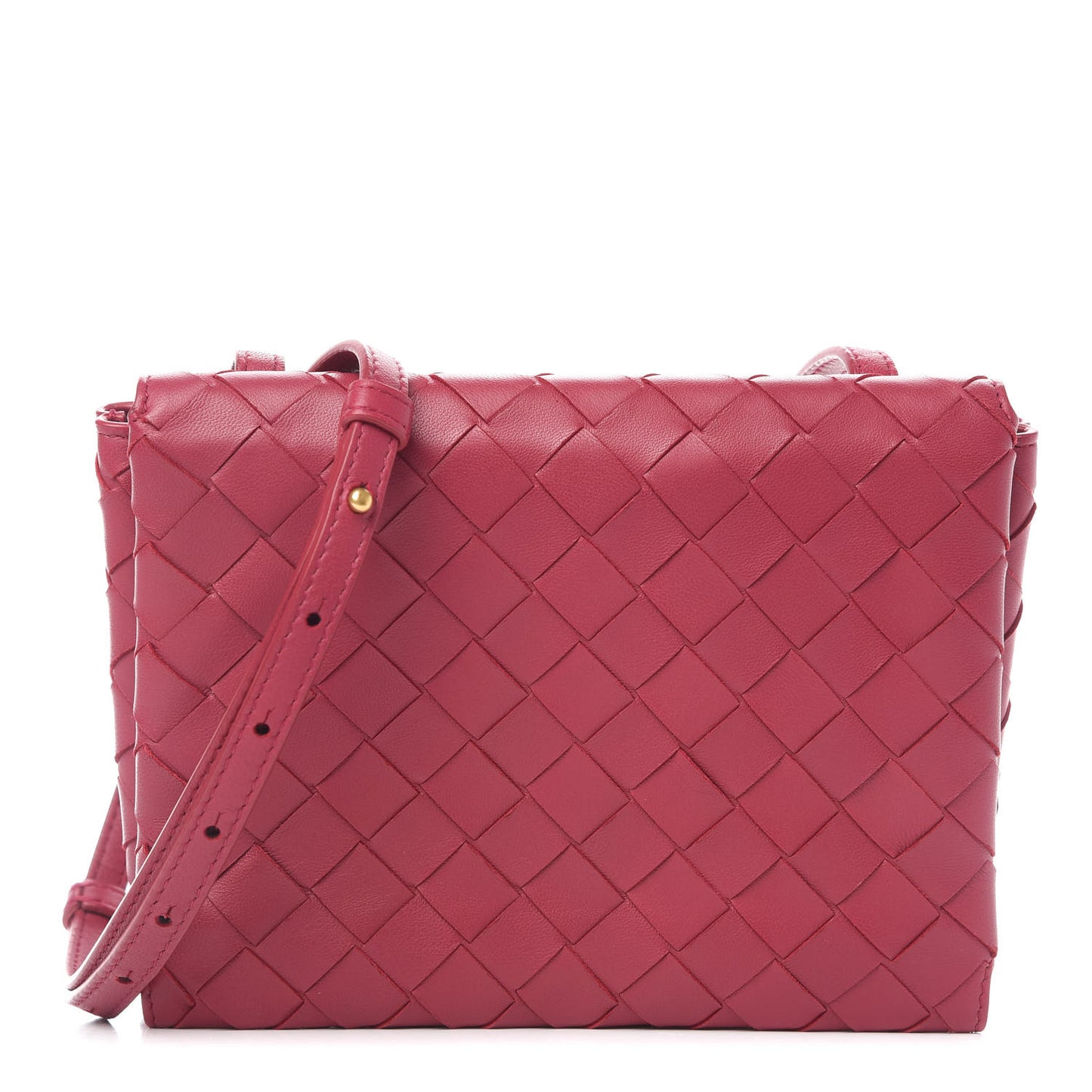 Nappa Intrecciato Flap Crossbody Amaranto