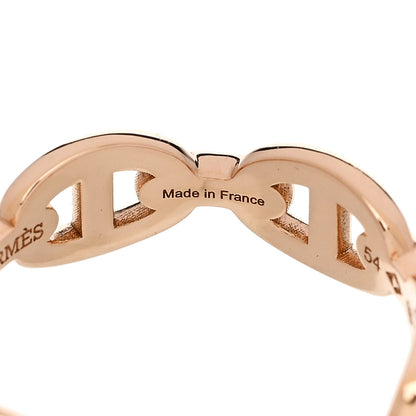Hermes 18K Rose Gold PM Chaine d'Ancre Enchainee Ring 54 6.75 6 of 9