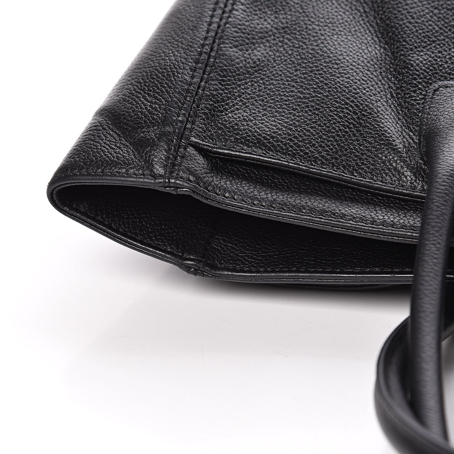 Calfskin Cerf Executive Shopper Tote Black