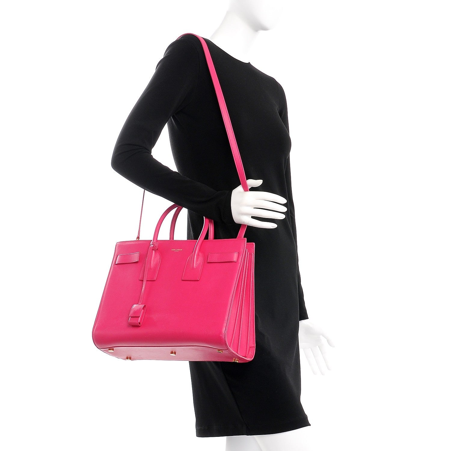 Saint Laurent Calfskin Small Sac De Jour Bubblegum 2 of 23