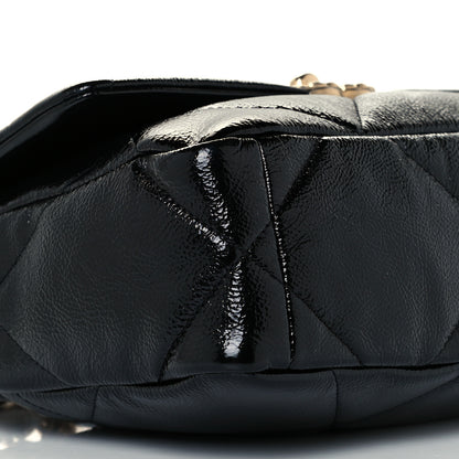 Chanel Shiny Crumpled Calfskin Quilted Medium Chanel 19 Flap Black 9 of 11