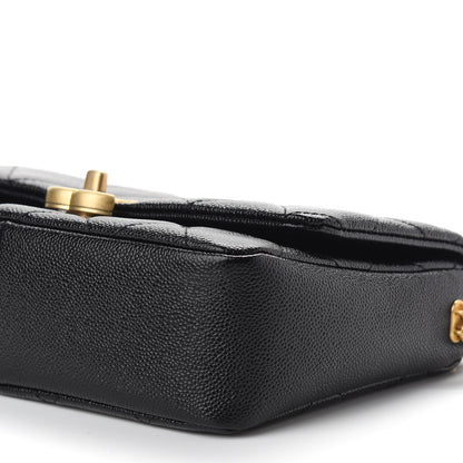 Chanel Shiny Caviar Quilted Small Chain Melody Flap Black 9 of 9