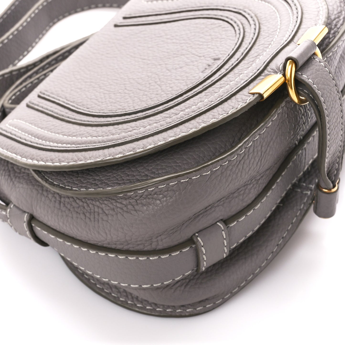 Calfskin Mini Marcie Round Crossbody Bag Cashmere Grey