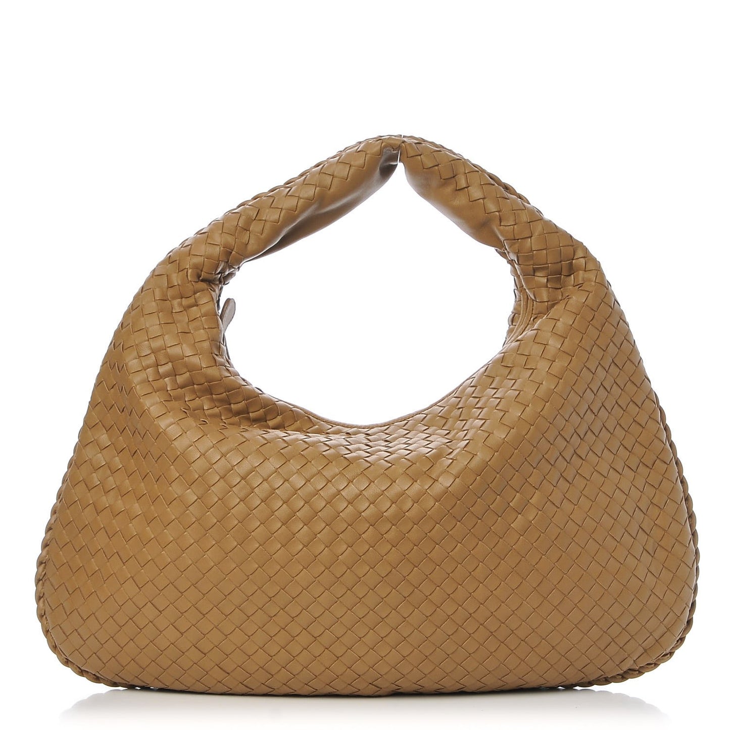 Nappa Intrecciato Large Veneta Hobo Camel