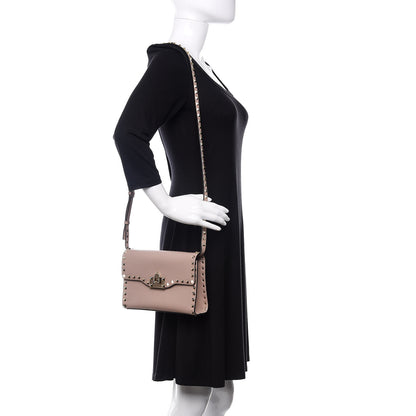 Valentino Garavani Vitello Medium Rockstud Flip Lock Crossbody Bag Poudre 2 of 9